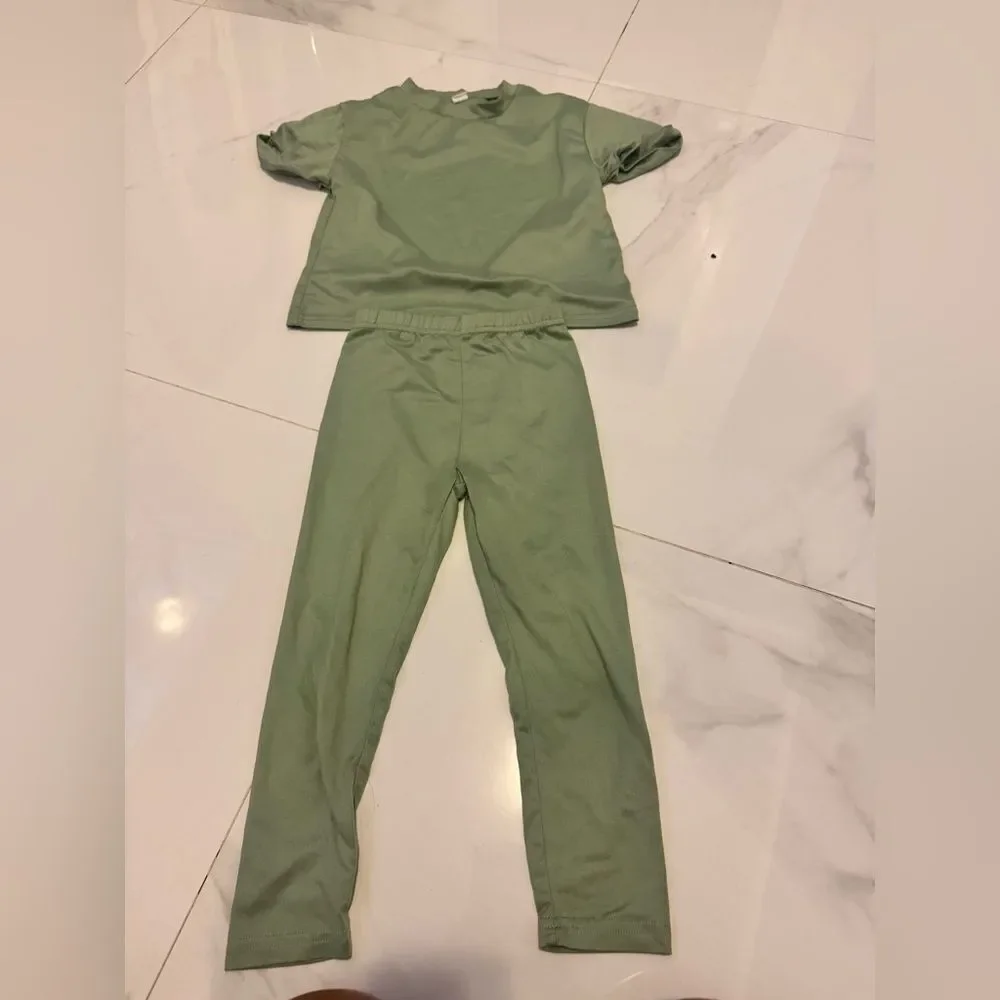 Kids Green t-shirt and leggings Set #22